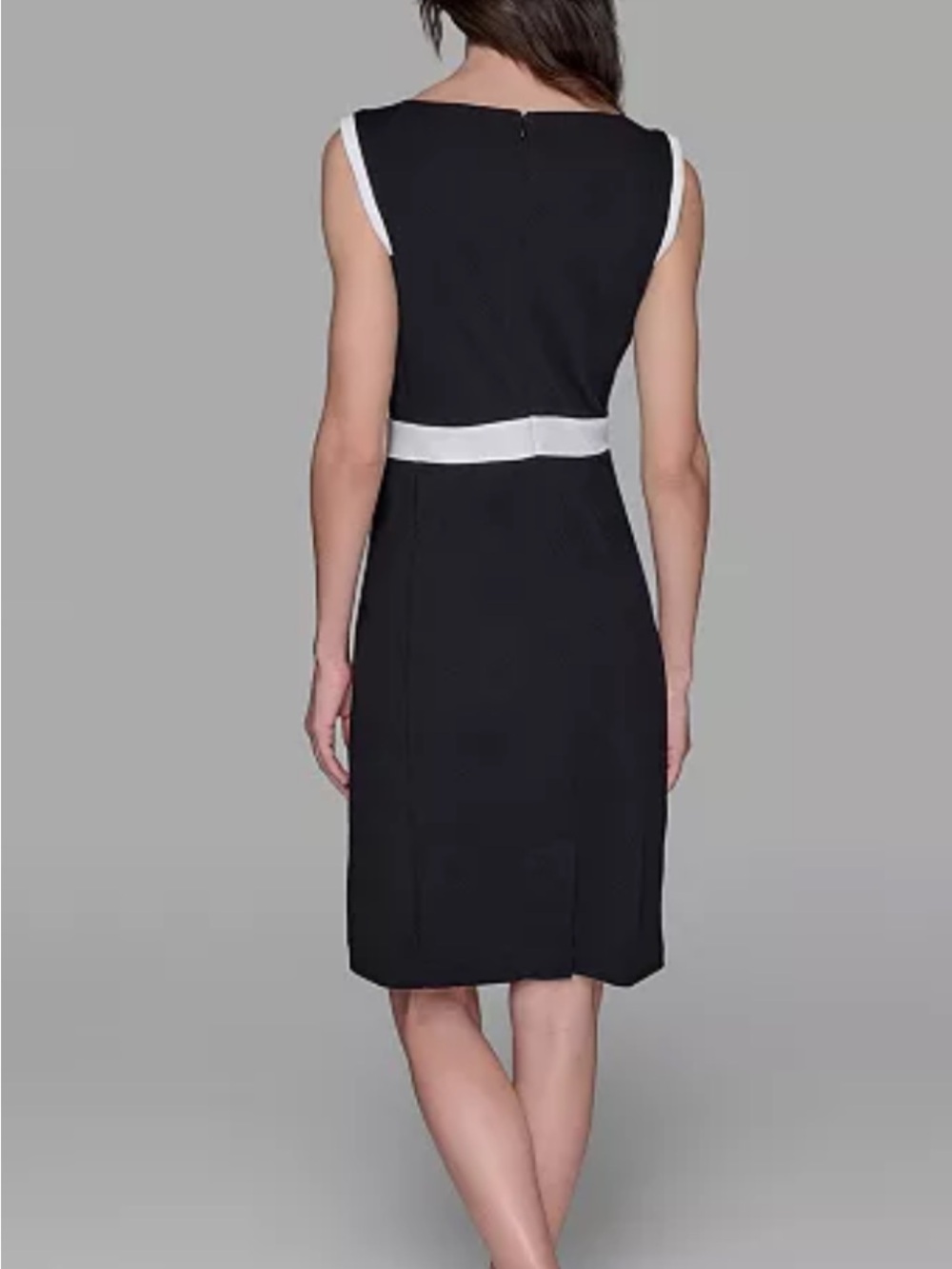 Karl Lagerfeld Black Dress with White Bow and Trim - Picture 2 of 5